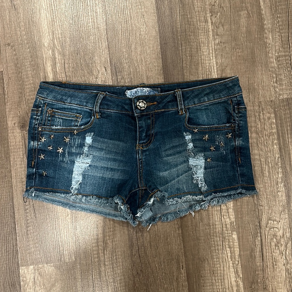 Vintage Y2K Karma Blue Star Studded Shorts